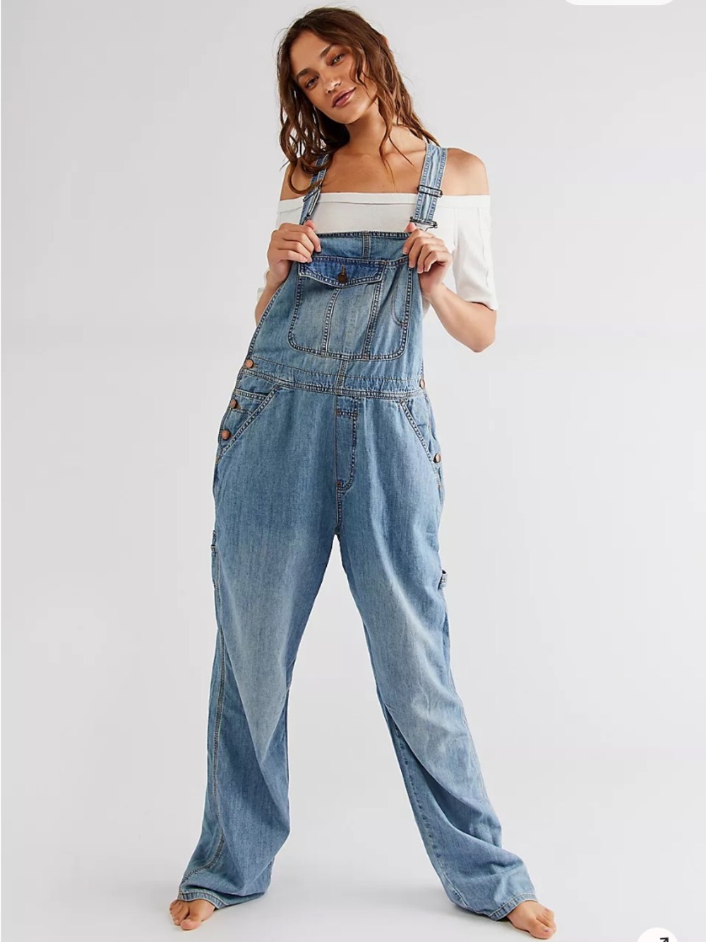 One Teaspoon Stanton St. Light Blue Denim Overalls - Women's XS Relaxed Fit